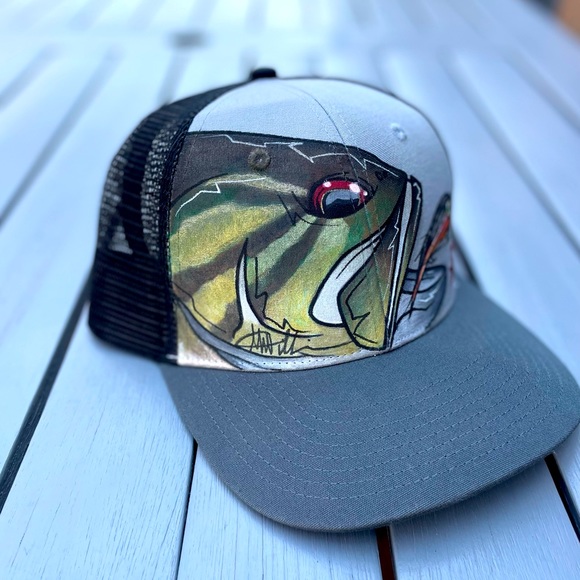 Patagonia Other - Custom Painted Patagonia Trucker Hat!
